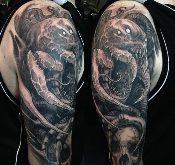 Demon Sleeve Tattoos For Males