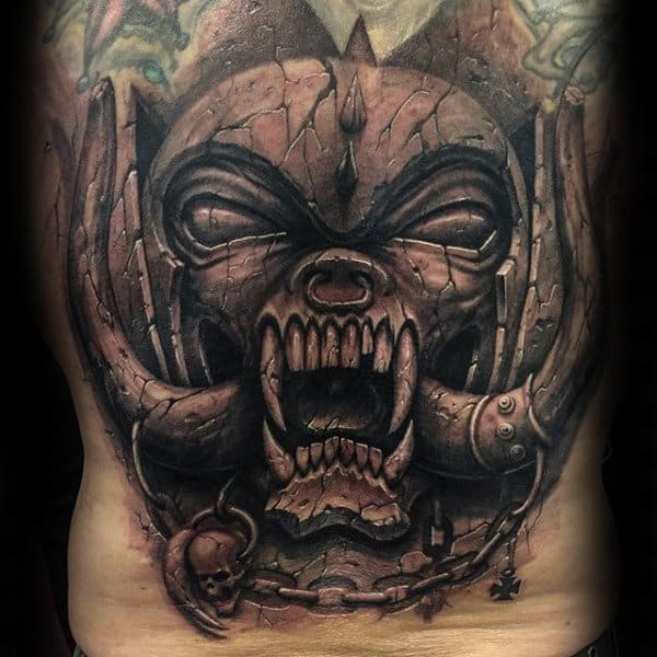Demon Stone Mens Full Back Tattoos