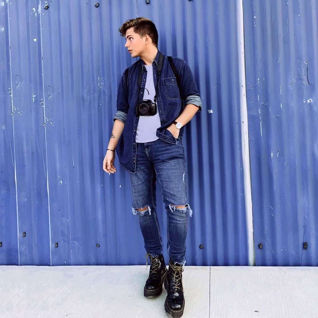 Denim Man Grunge Outfit
