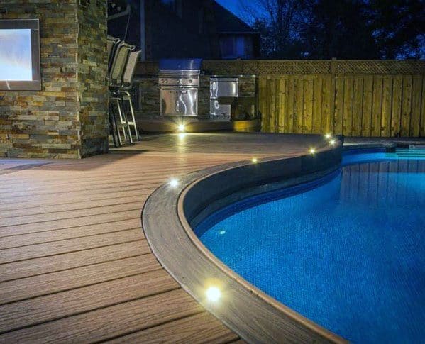 Design Ideas Deck Lighting Around Pool Border Edge