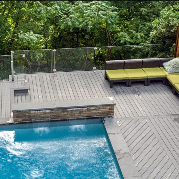 pool deck glass railing