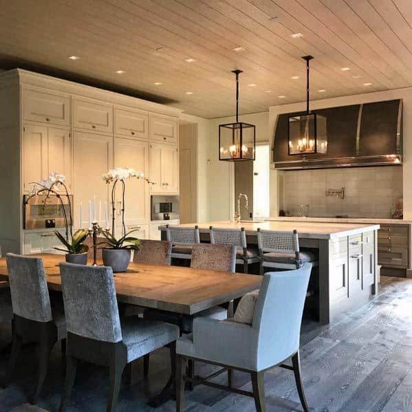 large open kitchen dining room