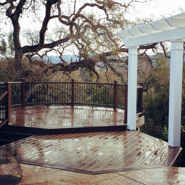 wood and iron metal railing