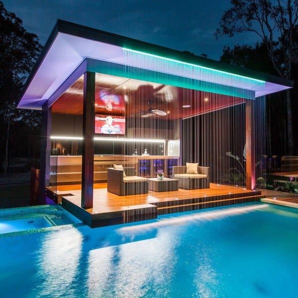 deck roof with LED lighting 