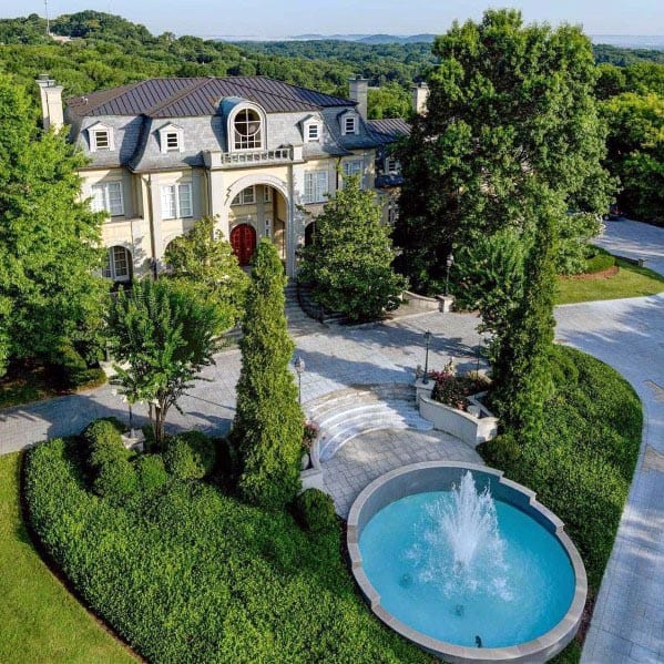 hedge-lined driveway