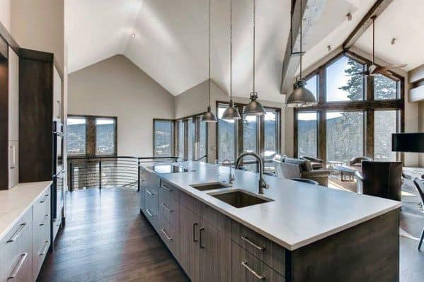 Designs Vaulted Ceiling In Kitchen Of Contemporary Home