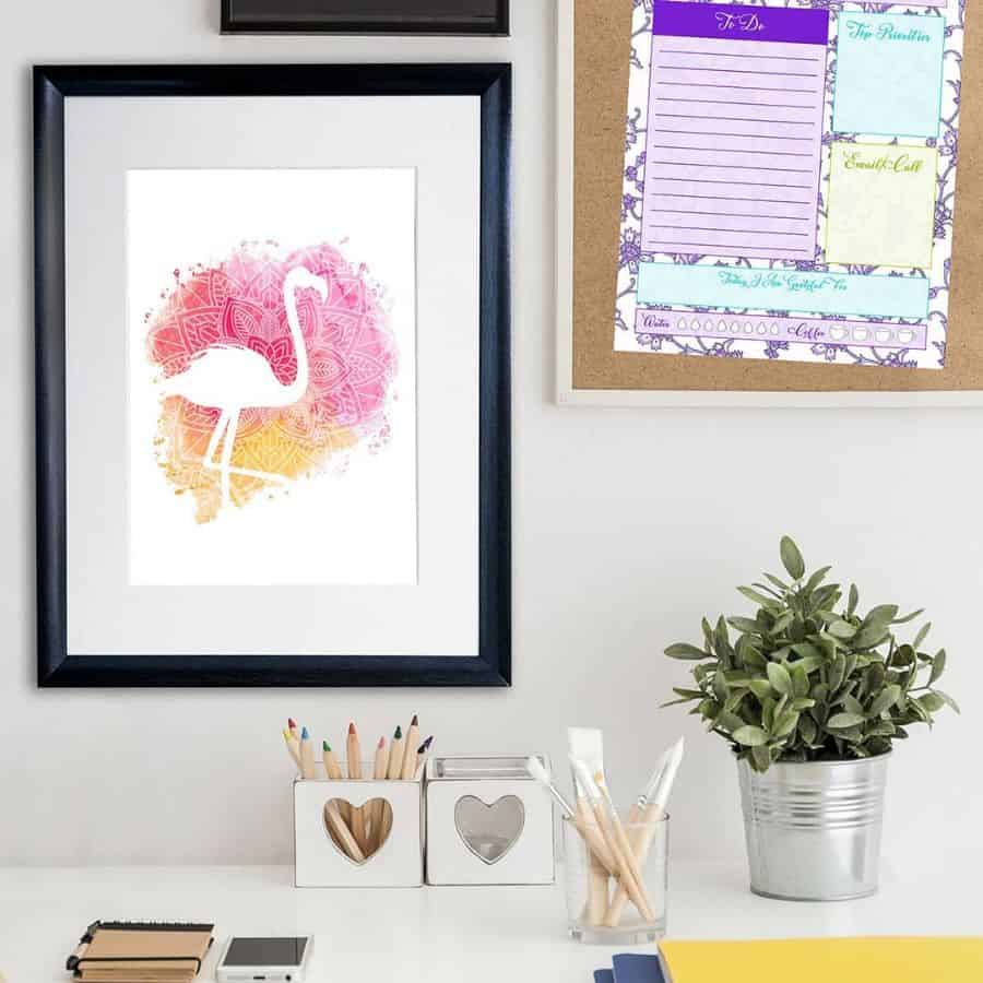 wall posters pot plant desk organizer 