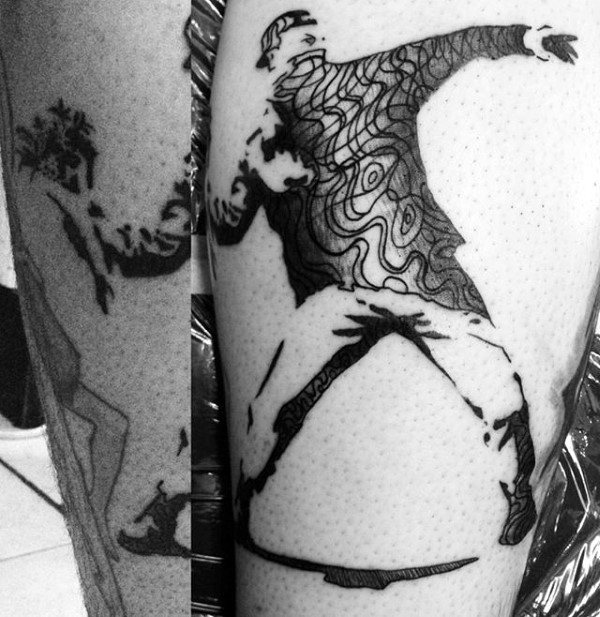 Detailed Banksy Mens Arm Tattoos