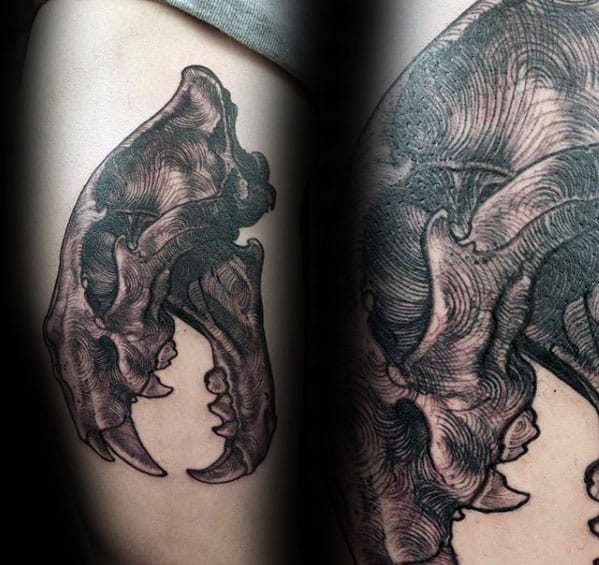 Detailed Mens Lion Skull Arm Tattoo Ideas