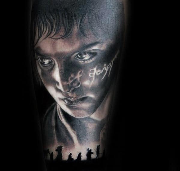 Detailed Mens Lord Of The Rings Sleeve Tattoo Designs