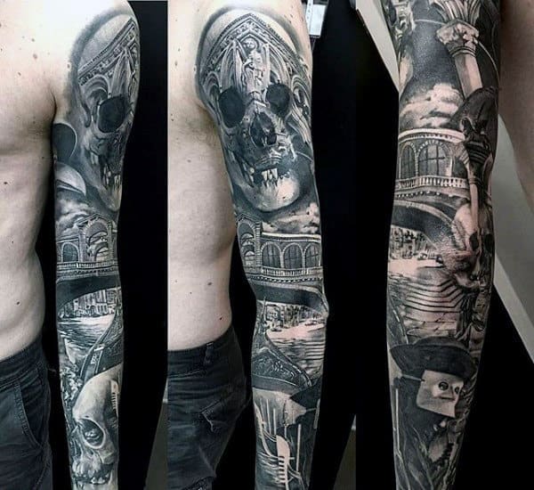 Detailed Original Mens Full Sleeve Tattoo Inspiration