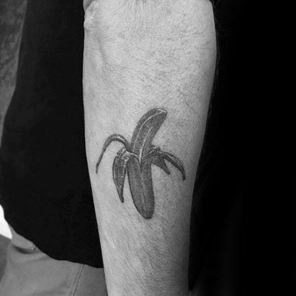 Detailed Small Outer Forearm Banana Guys Tattoo Ideas