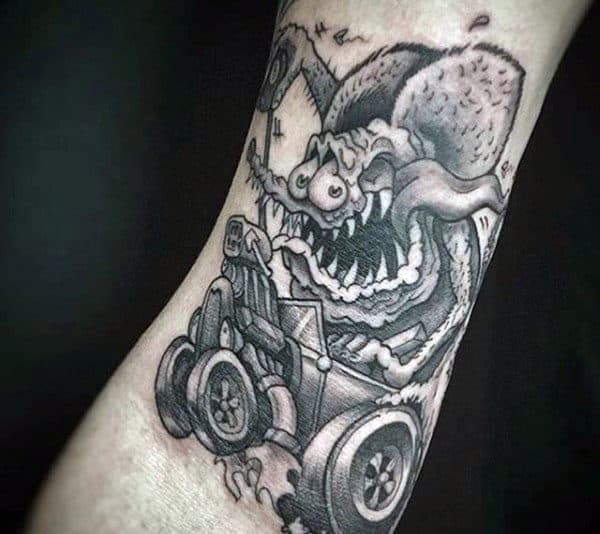Devil Hot Rod Tattoo Mens Forearms