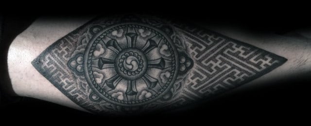 Dharma Wheel Tattoo Designs For Men