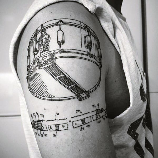 Diagram Mens Upper Arm Drum Tattoo Ideas