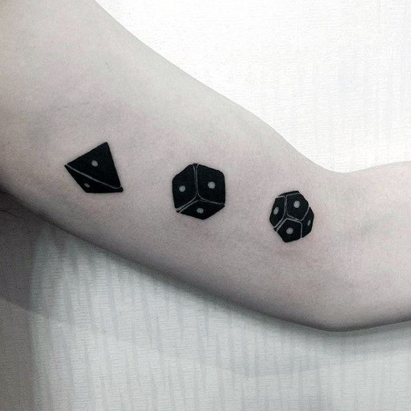 Dice Simple Arm 3d Mens Tattoo Ideas