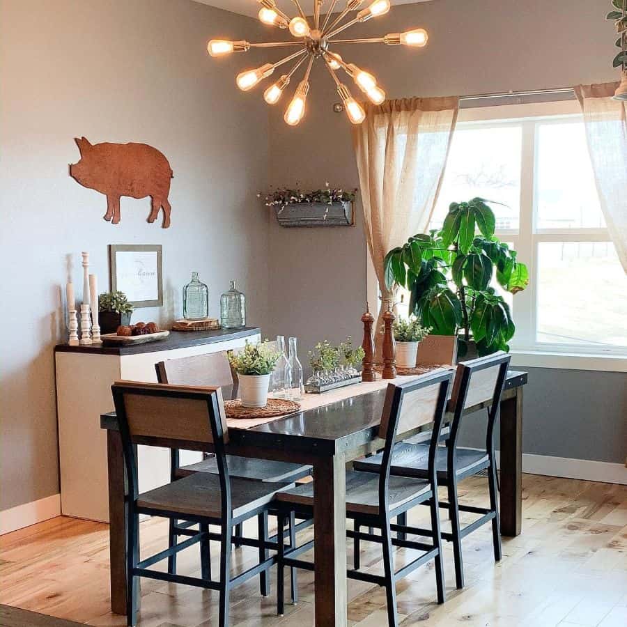 rustic dining room setting