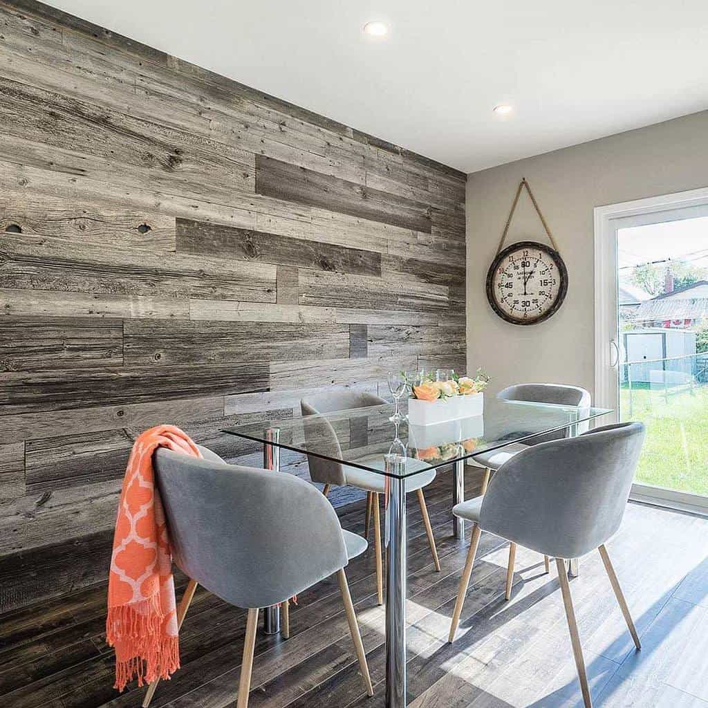 glass table and gray chairs small dining room