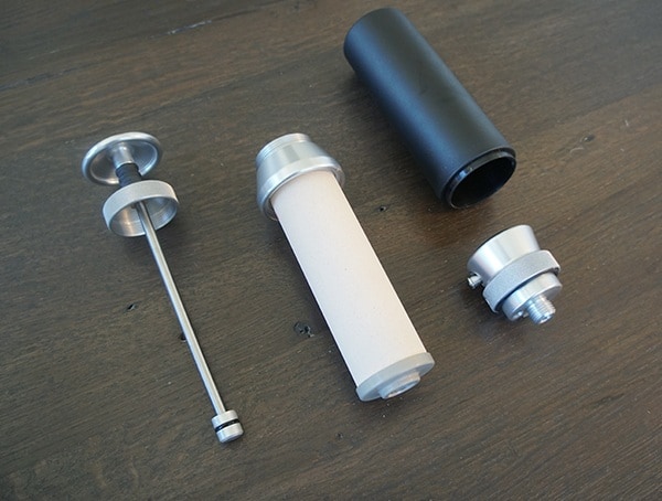 Disassembled Katadyn Pocket Water Filter