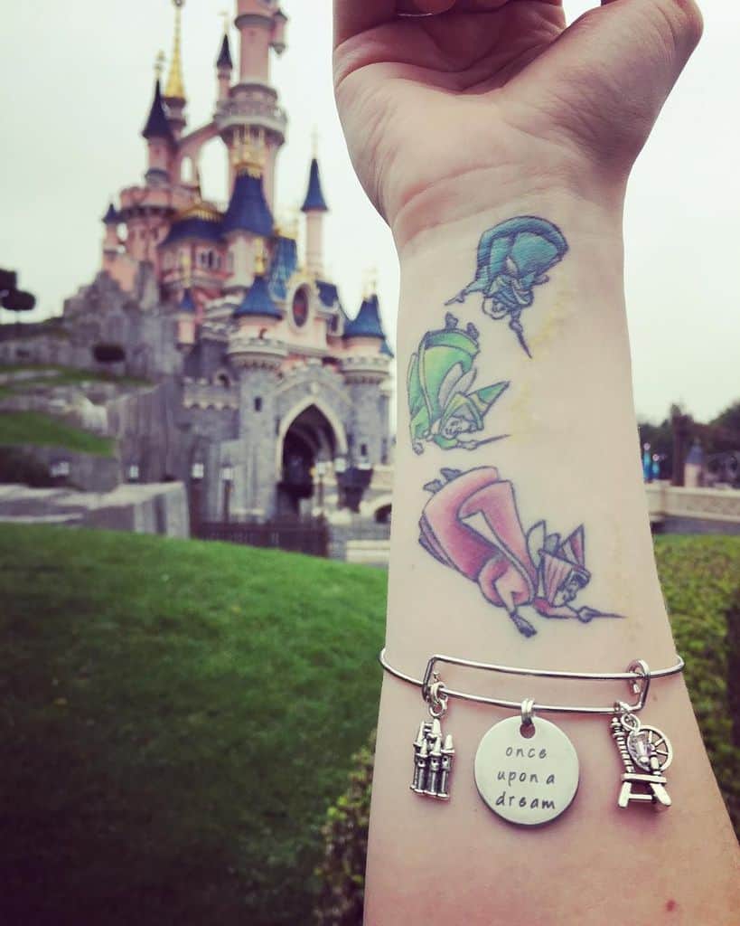 Disneyland Princess Color Fairy Tattoo
