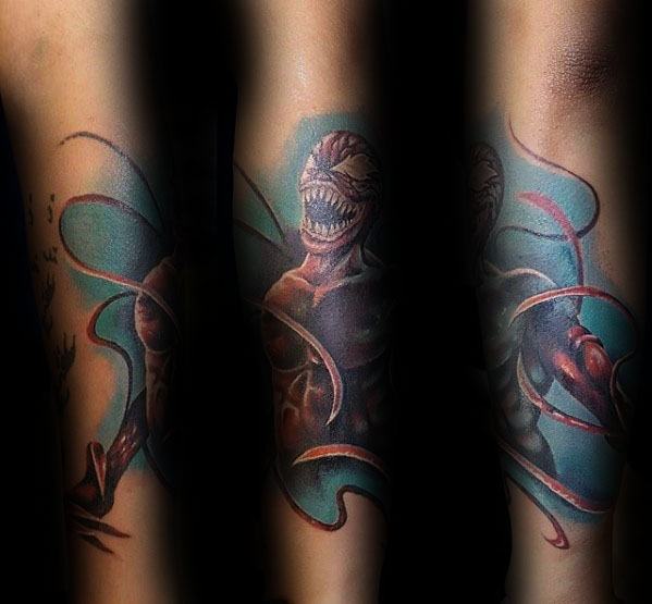 Distinctive Male Carnage Tattoo Forearm Designs
