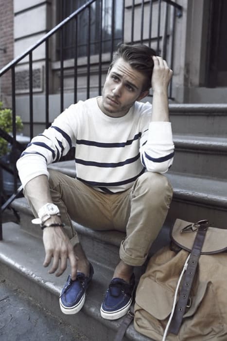 Distinctive Mens Khaki Pants What To Wear With Outfits Styles Striped White Sweater