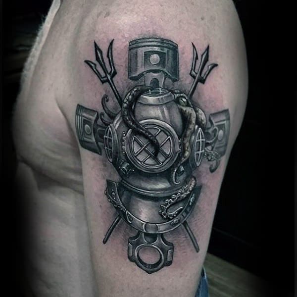 Diver Insane Mens Arm Tattoos