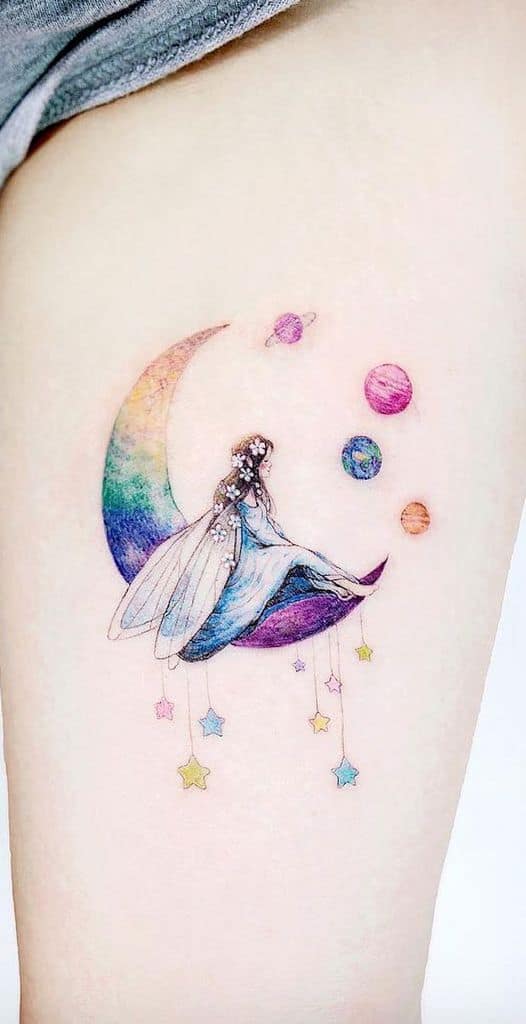 Diy Moon Colored Fairy Tattoo