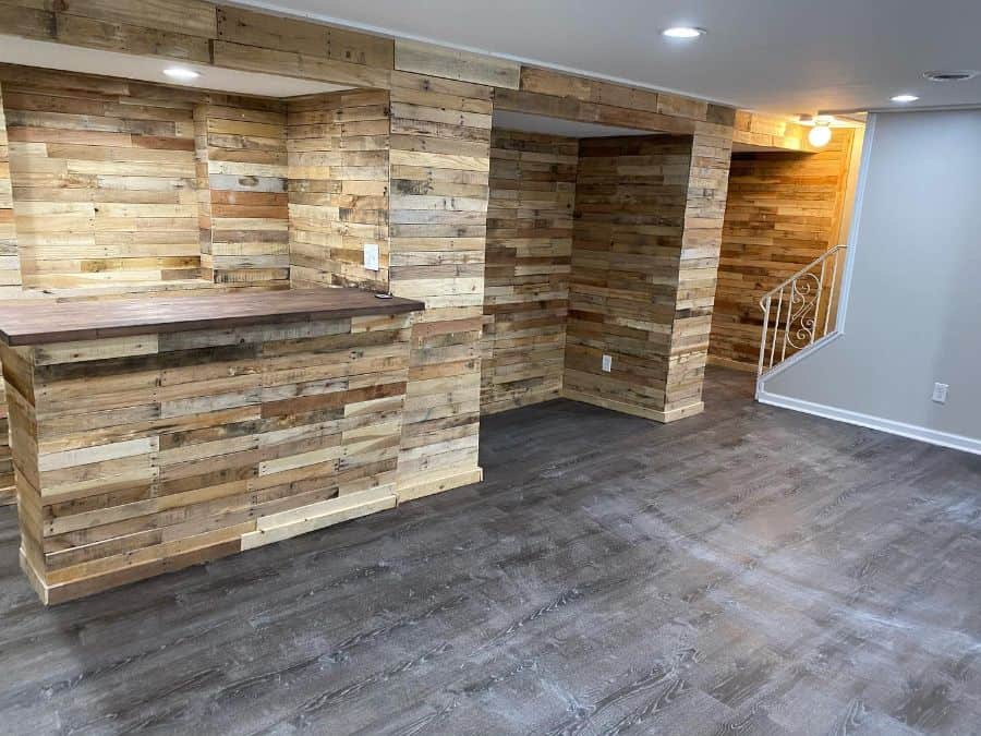 basement wood wall covering