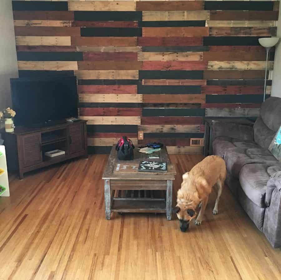 wood wall paneling living room