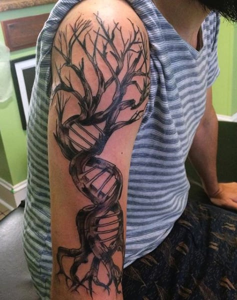 Dna Tree Tattoo For Men Half Sleeve