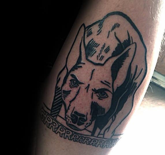 Dog Pop Art Mens Leg Tattoo