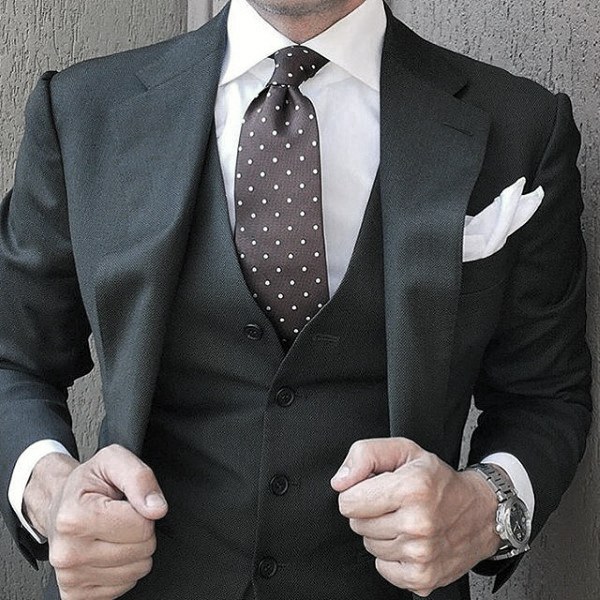 Dot Tie Stylish Male Black Suit Fashion Ideas