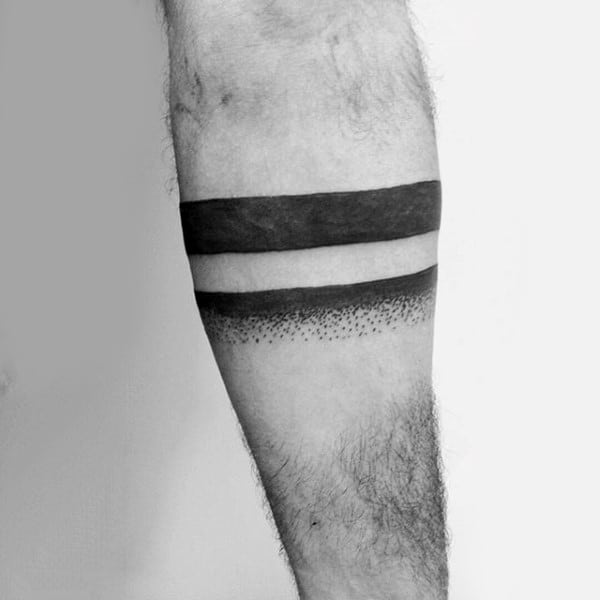 Dotwork Armband Tattoo For Men With Solid Black Line