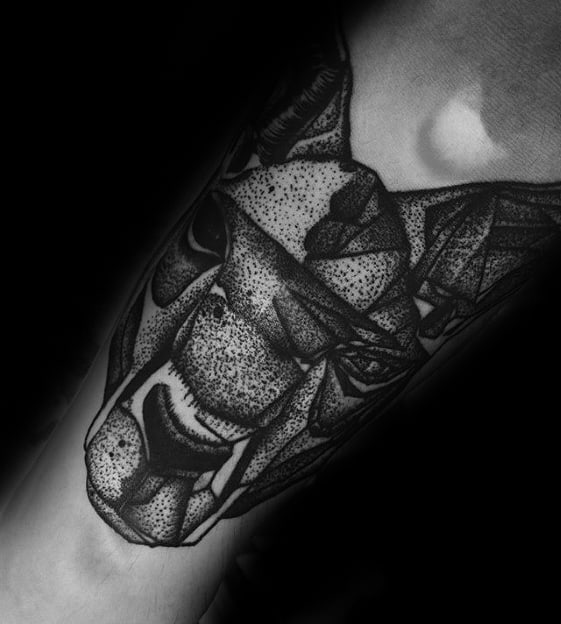 Dotwork Forearm Manly Kangaroo Tattoo Design Ideas For Men