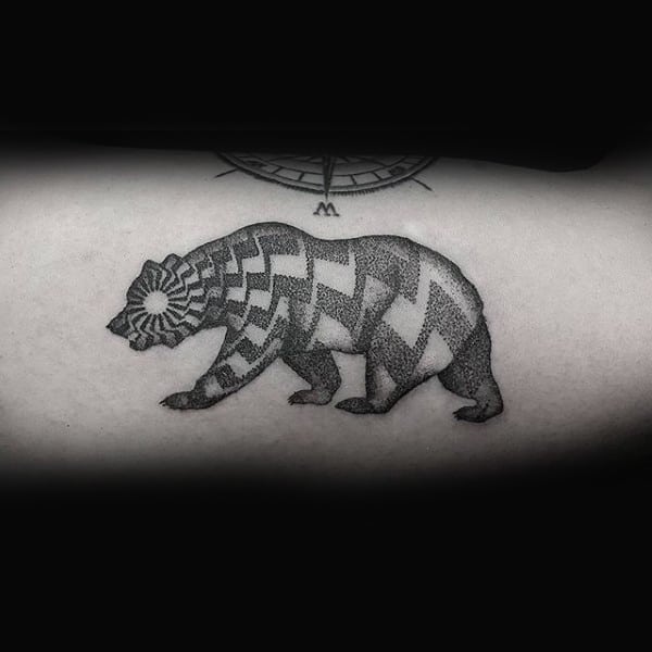 Dotwork Geometric Guys California Arm Tattoo