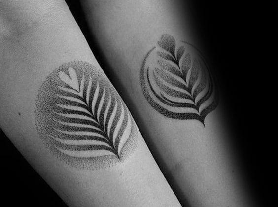 Dotwork Inner Forearm Coffee Tattoo Designs For Men