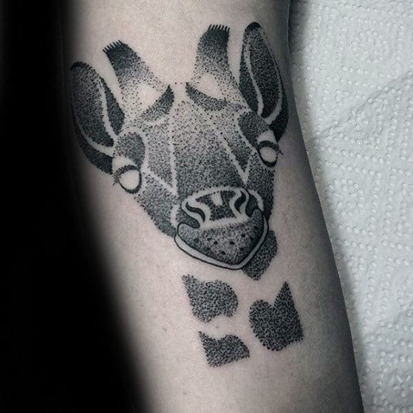 Dotwork Male Giraffe Tattoo Ideas