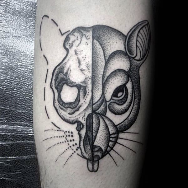 Dotwork Mens Rat Tattoo On Arm