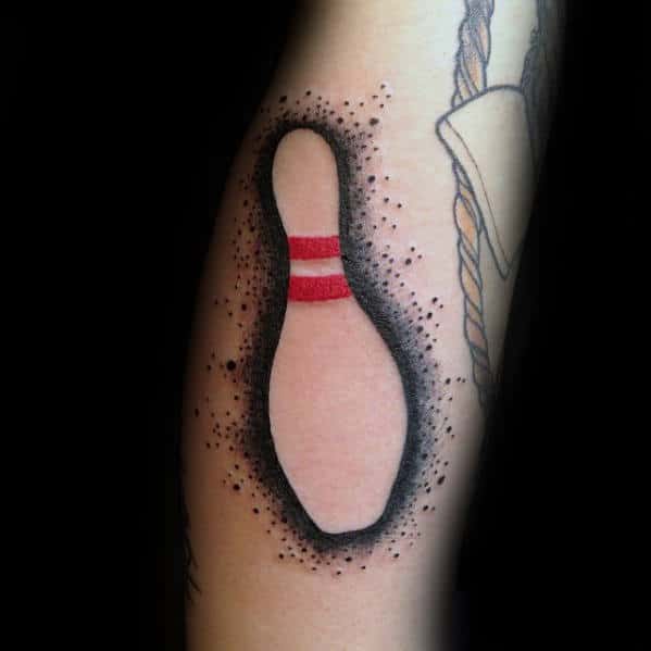 Dotwork Negative Space Bowling Pin Guys Tattoos