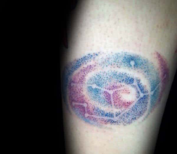 Dotwork Outer Space Virgo Constellation Small Tattoos For Men