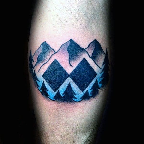 Double Black Diamond Skiing Mens Inner Arm Tattoos