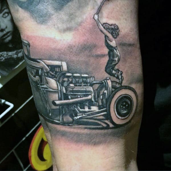 Drag Racing Hot Rod Tattoos For Men