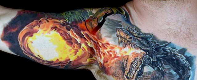 Dragon Arm Tattoo Designs For Men