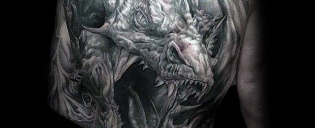 Dragon Back Tattoo Designs For Men