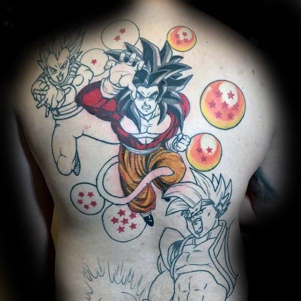 Dragon Ball Z Full Back Anime Tattoos For Gentlemen
