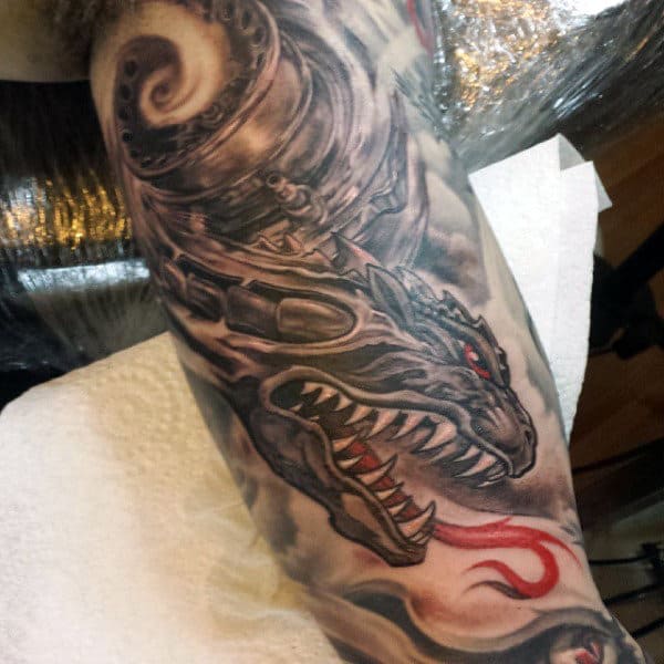 Dragon Car Engine Tattoo Design