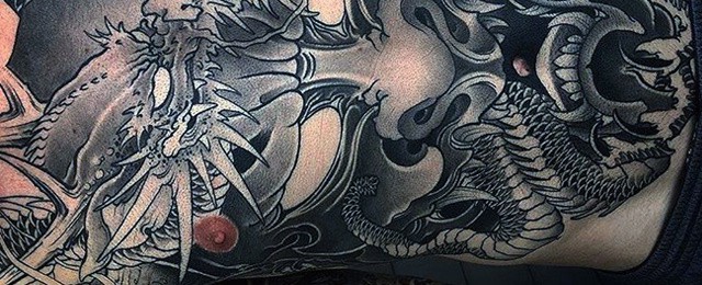 Dragon Chest Tattoo Designs For Men