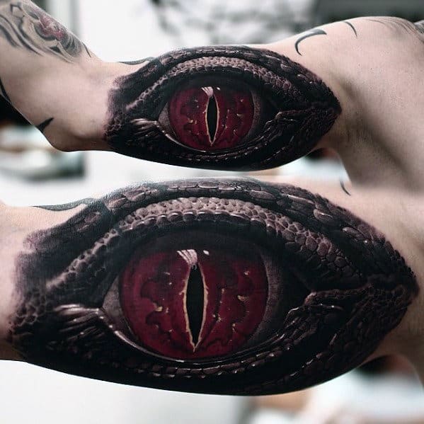 Dragon Eye 3d Hyper Realistic Mens Inner Arm Tattoo