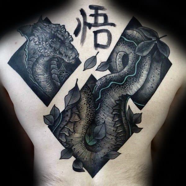 Dragon Guys Awesome Back Tattoo Design Ideas